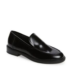 Steve Madden Larusso Loafer Women 8.5 Black Patent Leather Slip On Shoes ZPO2895